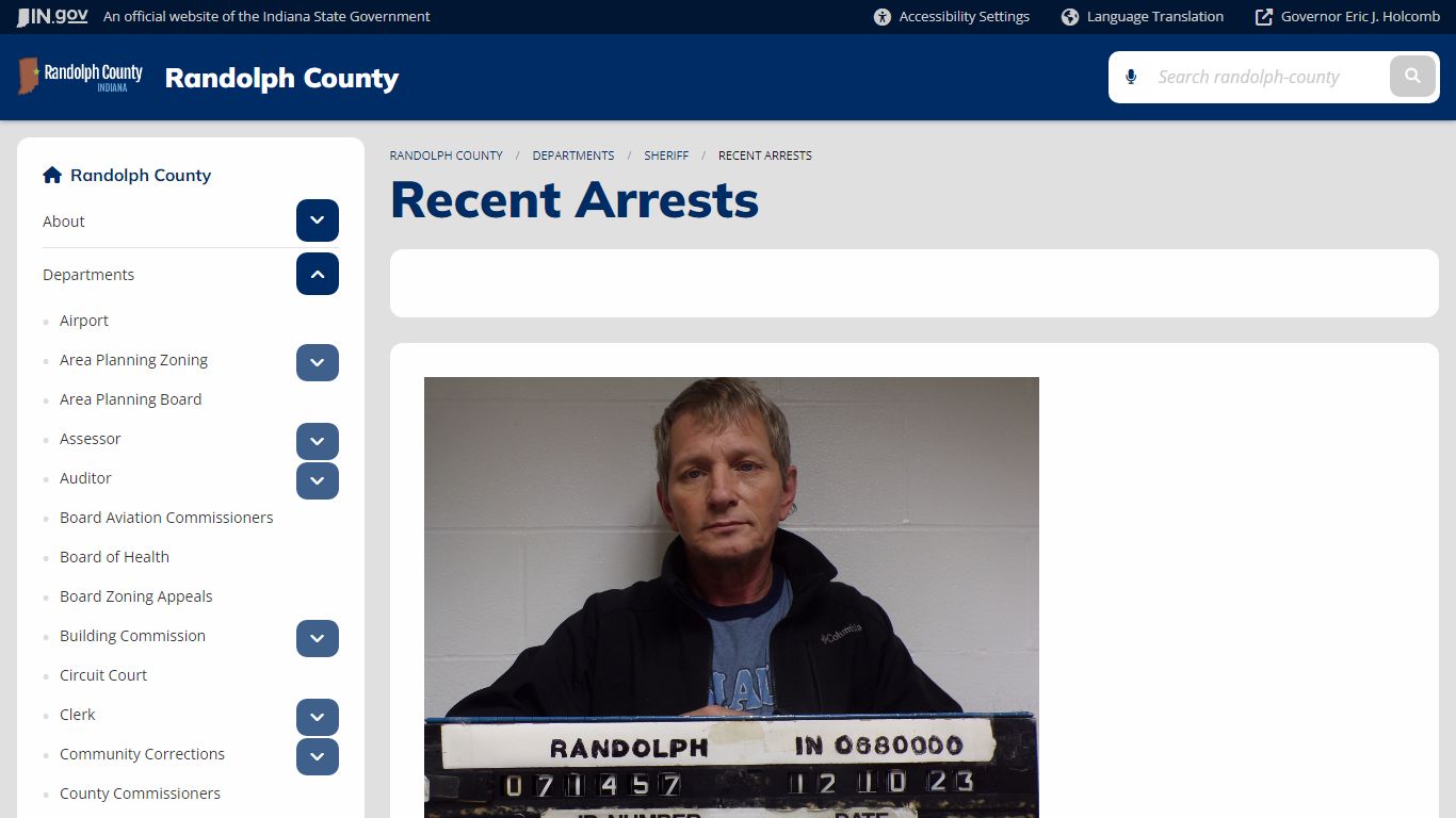 Randolph County: Recent Arrests - IN.gov